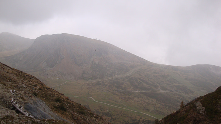 pegunungan, kabut, jejak