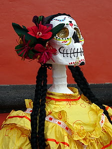 Meksiko, Catrina, hari mati, Animas, kerangka, tengkorak, Festival populer