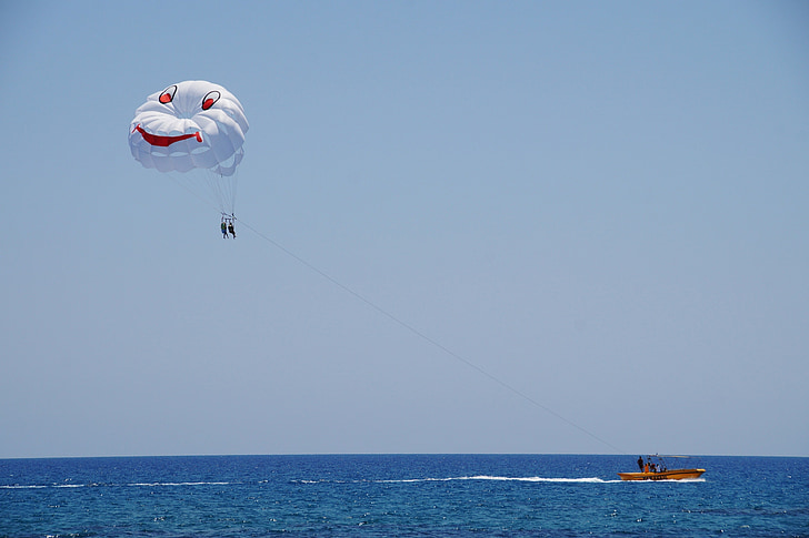 parachute ascensionnel, parapente, sport nautique, mer, amusement, parachute