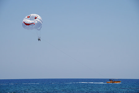 parasailing, paragliding, vodný šport, more, zábava, padák