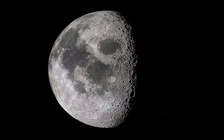 moon, satellite, space, crater, sky, luna, lunar