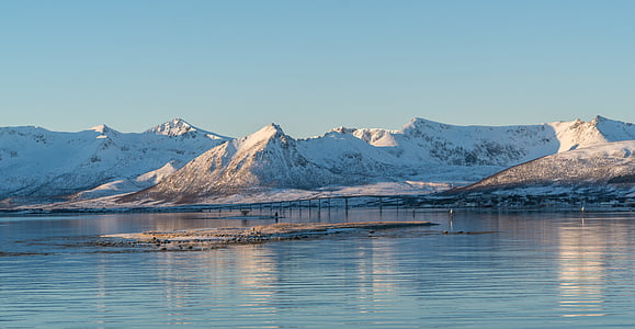 Norvēģija, krasts, tilta kalnu, Scandinavia, jūra, ainava, daba