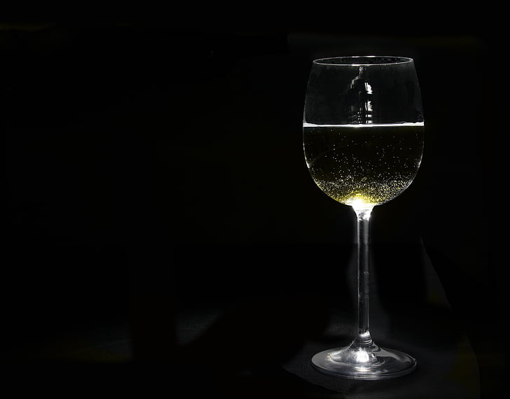 biele víno, sklo, nápoj, víno, ťažiť z, poháre na víno, transparentné