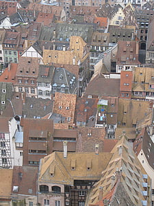 atap, Strasbourg, Prancis, rumah, berkelok-kelok, berhias windows, kota tua