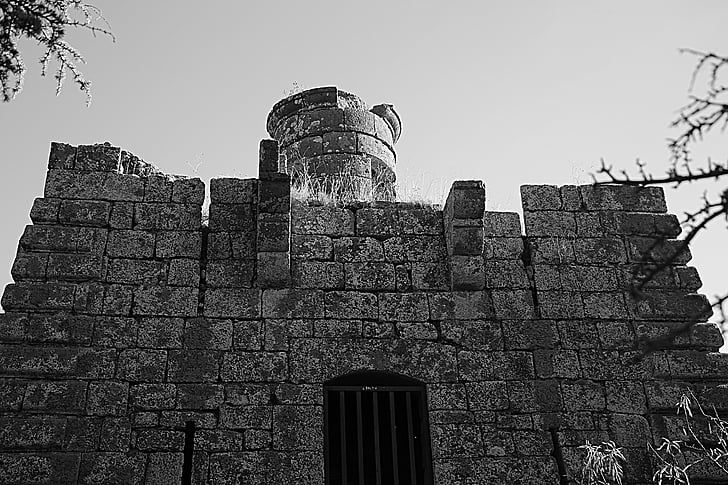 fortification, tour des anglais, Pierre, point de vue, surveillance, noir et blanc