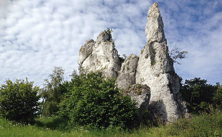 rocha, pedras calcárias, paisagem, Jura krakowsko częstochowa, natureza, Polônia, Rock - objeto