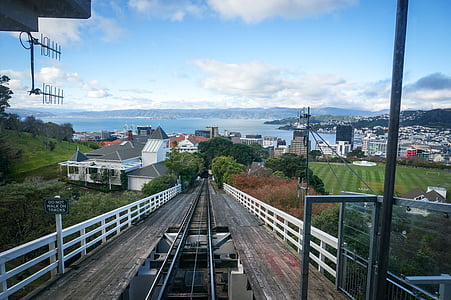 Nova Zelândia, Wellington, carro de cabo, cidade