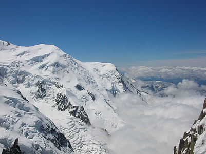 sky, mountains, snow, clouds, france, europe, mt blanc