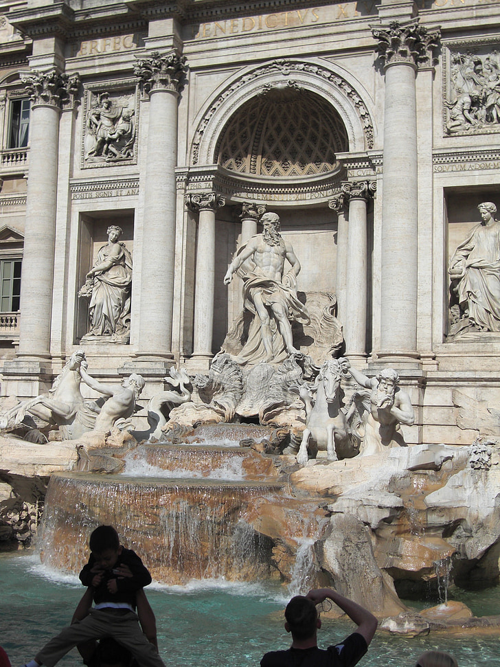 fontana di trevi, rome, italy, trevi fountain, fountain, architecture, roman