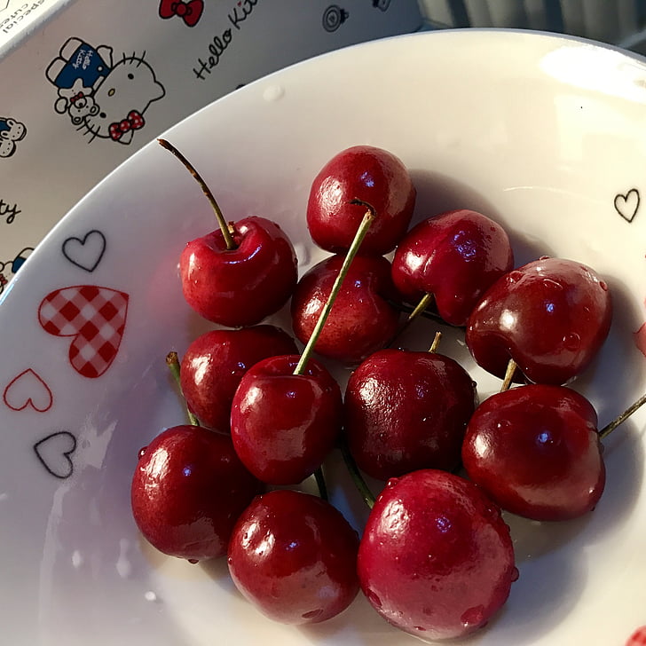 cherry, love, fruit, summer, red, vitamins, dish