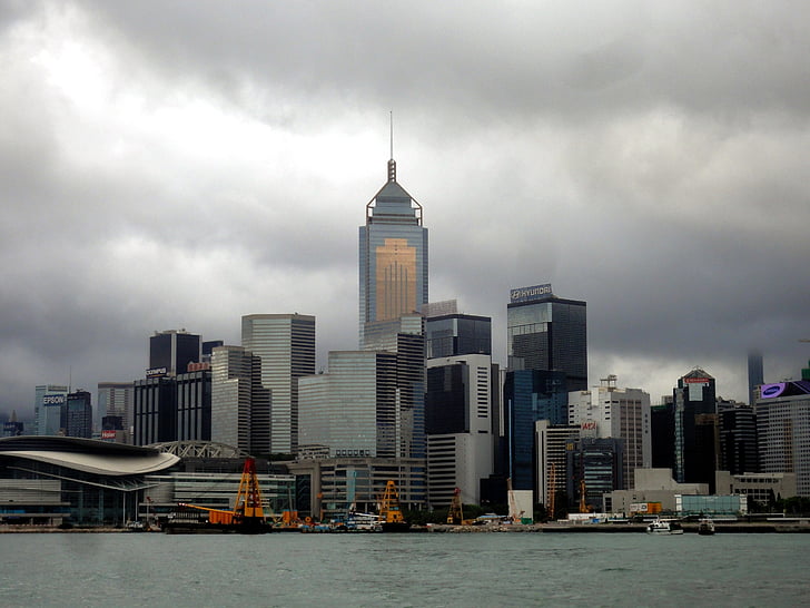 mesto, Hong kong, nebotičnik, stavbe, velikem mestu, pogled, Skyline
