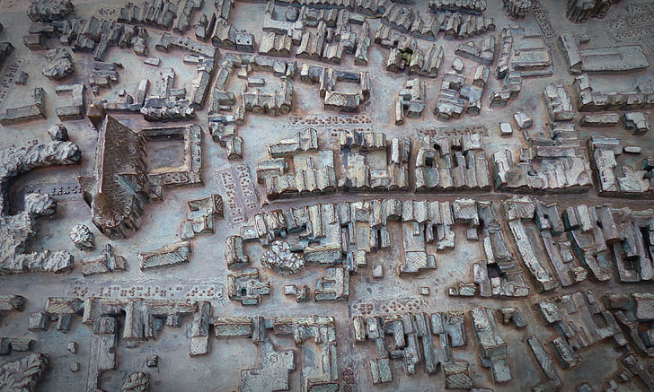 Verden wszystkich, miniaturowe, brąz, centrum miasta, Relief, Braille'a, plan miasta