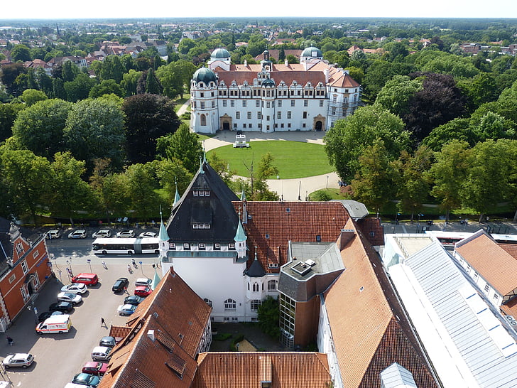 celle, lower saxony, old town, view, outlook, palace, castle