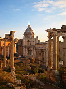 Fórum, Řím, Archeologické, stránky, Roman, Starověk, Itálie