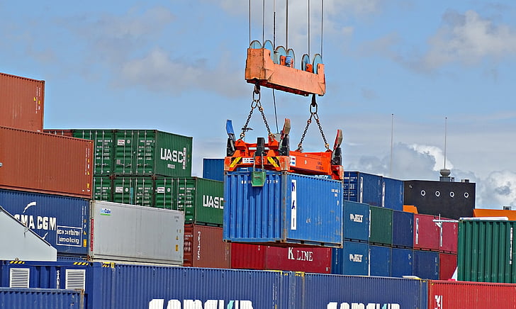 container, kraan, poort, vervoer, goederenvervoer, cargo container, vervoer