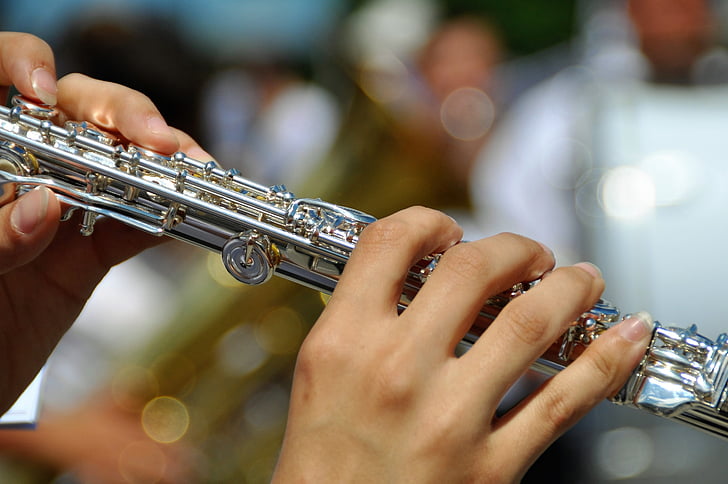 flétna, přístroj, Hudba, klasické, hudební nástroj, postříbřené, hrát