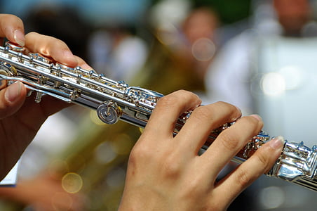 fluit, instrument, muziek, Classic, muziekinstrument, verzilverd, spelen