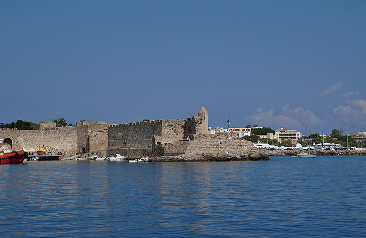 greece, rodos, port, the walls of the, old town