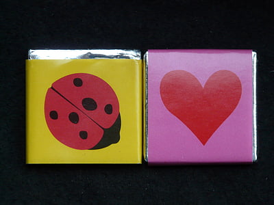 Ladybug, hjerte, sødme, sjokolade, flaks, kjærlighet