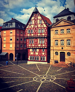 Tyskland, Aschaffenburg, byen, arkitektur, historie, gamle, berømte place