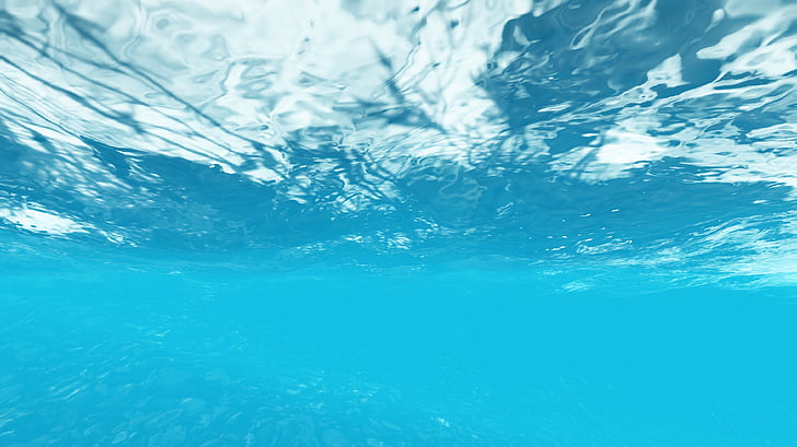 морска вода, синя вода, под морето, воден знак, синьо, HD, голямата картина