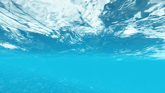 sjøvann, blått vann, under havet, vannmerke, blå, HD, store bildet