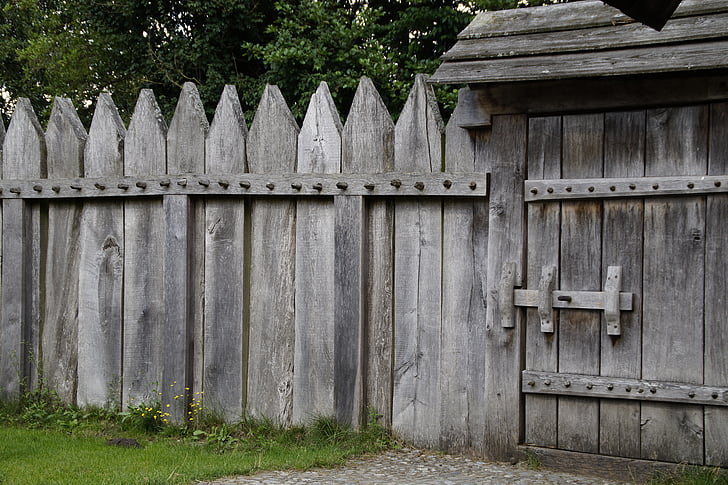 recinzione, palizzata, porta, obiettivo, chiuso, recinto in legno, Paling