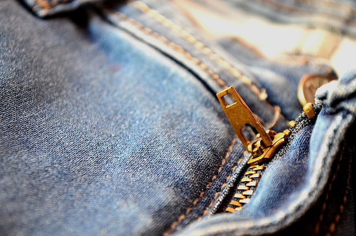 zip, fermeture à glissière, mouche, Jeans, bleu, poche, mode