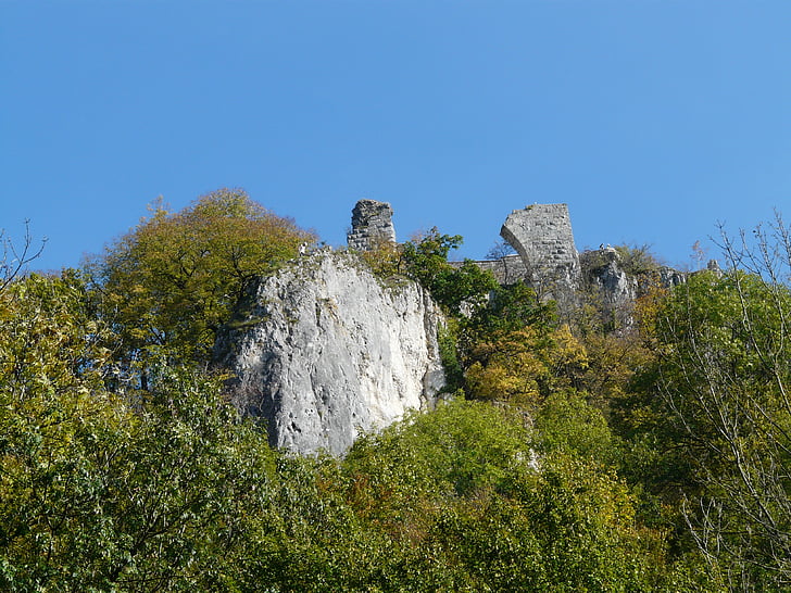 rovina hohengerhausen, rovina, Castello, rovina del castello, rusenschloss, burg di altezza, Gerhausen