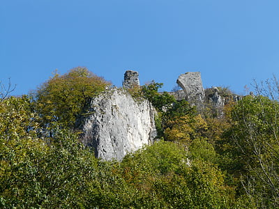 废墟 hohengerhausen, 废墟, 城堡, 城堡废墟, rusenschloss, 高度伯格, gerhausen