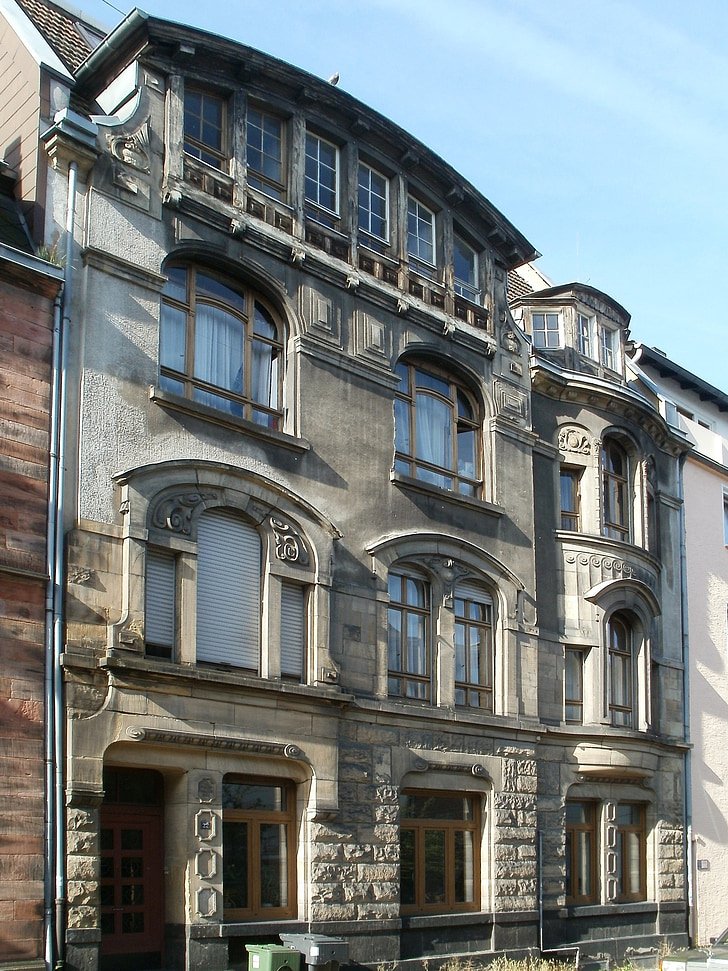 façade, maison, Saarbrucken, bâtiment, extérieur, résidentiels, construction