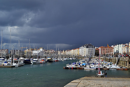 Santander, Cantàbria, Port, Portuària, ciutat, al costat del mar