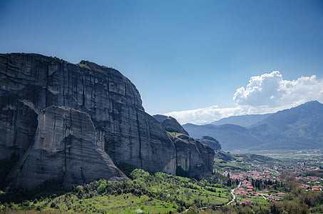 paisaje, rocas, Grecia, Meteora, paisaje griego, naturaleza, montaña