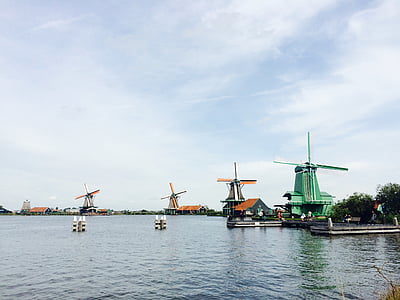 vindmølle, Holland, nederlandsk, Holland, Mill, landskab, vind