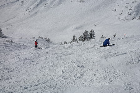 สกี, นักเล่นสกี, สกีนอกลานสกี, พื้นที่เล่นสกี, arlberg, ฤดูหนาว, ภูเขา