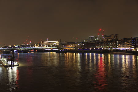 Thames, refleksi, Sungai, London, Inggris, arsitektur, London malam
