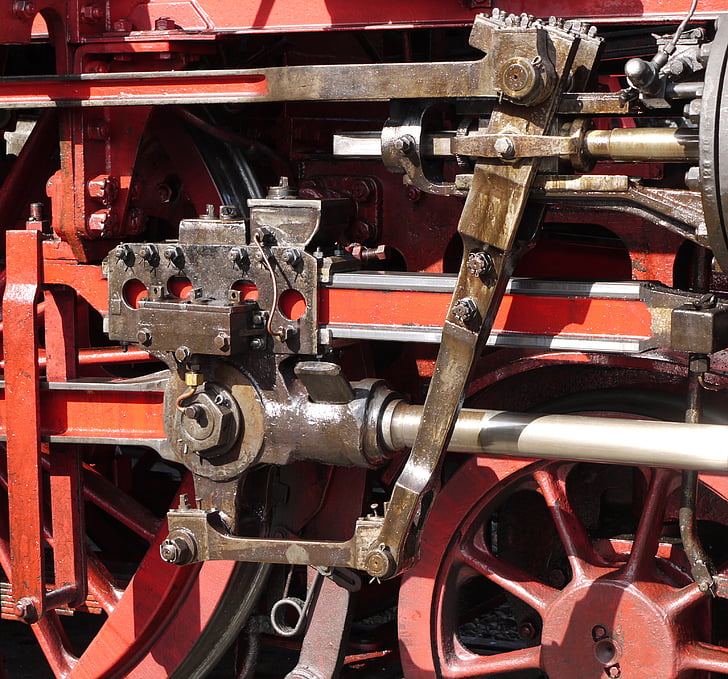 locomotiva cu abur, triebwek, cu maşina, hidraulic, roata, cale ferată, Locomotiva