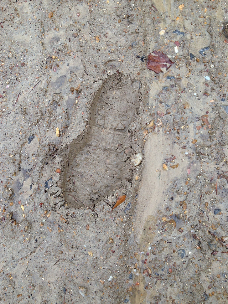 muddy, footprint, mud, foot, wet, nature, dirt