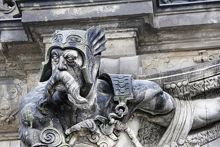 sombre, statue de, Dresden, figure Pierre, Pierre, trempe, maussade