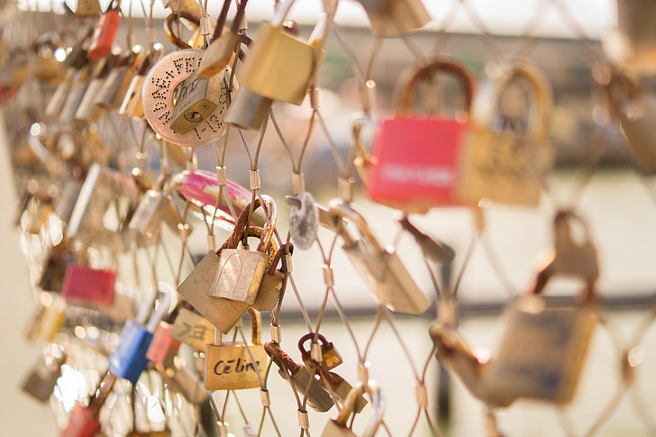locks, bridge, color, luck, business, valentine, romantic