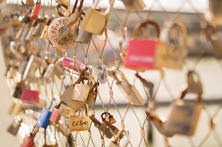 slēdzenes, tilts, krāsa, veiksmi, uzņēmējdarbības, Valentīna, romantisks