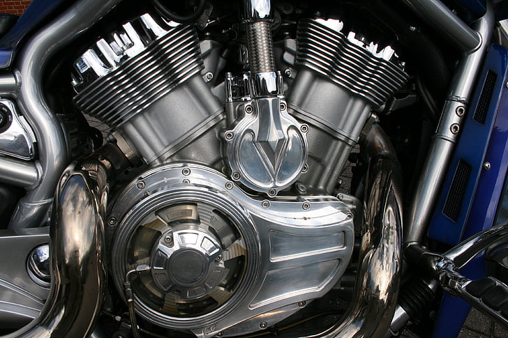 moto, moteur, Superbike, chrome