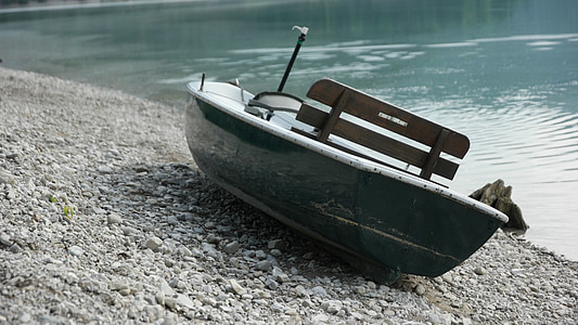 boot, bank, lake, water, beach, rowing boat, holiday