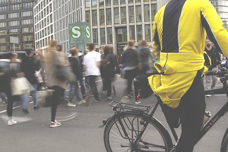 bicikala, bicikl, grad, ljudi, ceste, ulica