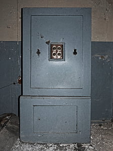 caja de seguridad, antiguo, abandonado, Antiguedades