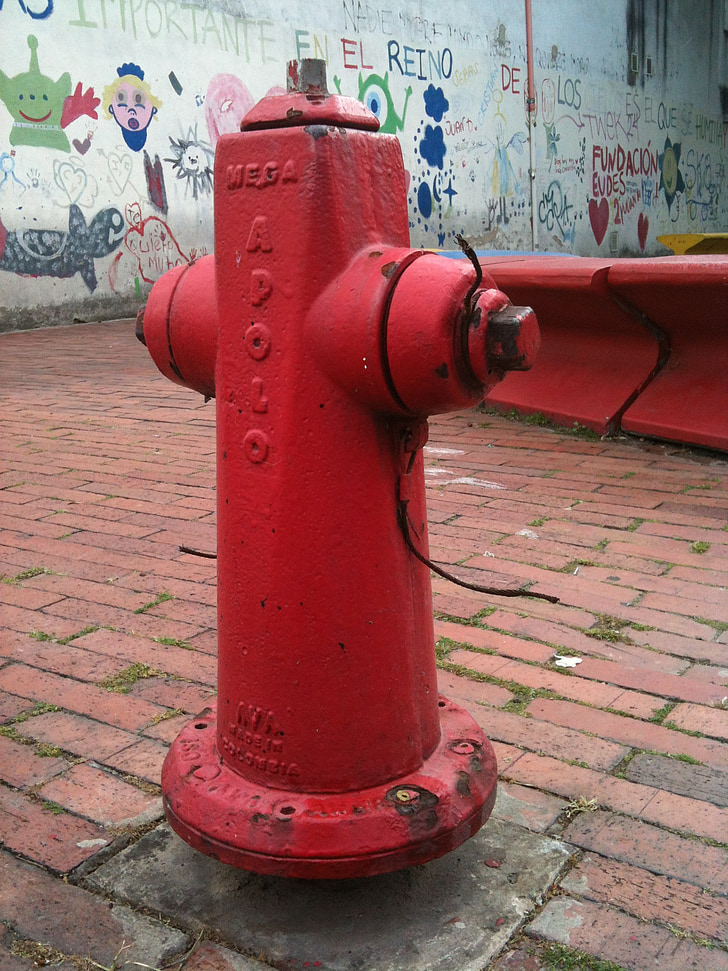 vandens, gaisro, raudona, hidrantas