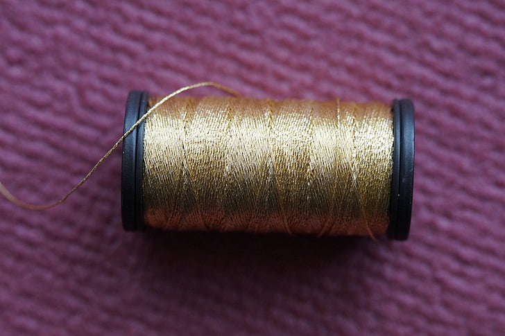 thread, yarn, goldfaden, coil, coiled, rolled up, haberdashery