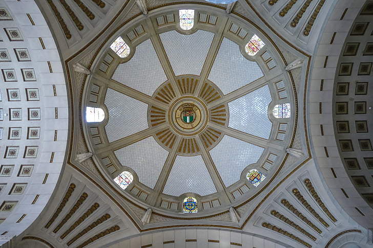 rotterdam, town home, town hall, dome, interior view, architecture, vault