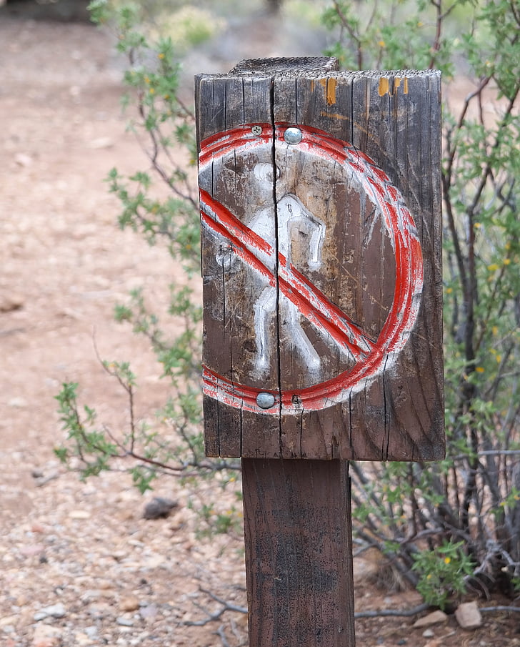 znakov, lesa, ni poti, zdrobljen, naravne, ZDA, prepovedano