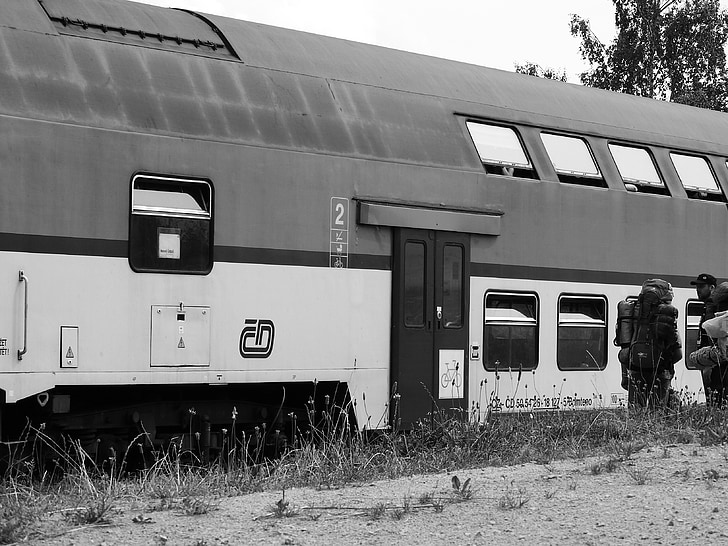 Pociąg, Bohemia, Czechy Południowe, wagon, kolejowe